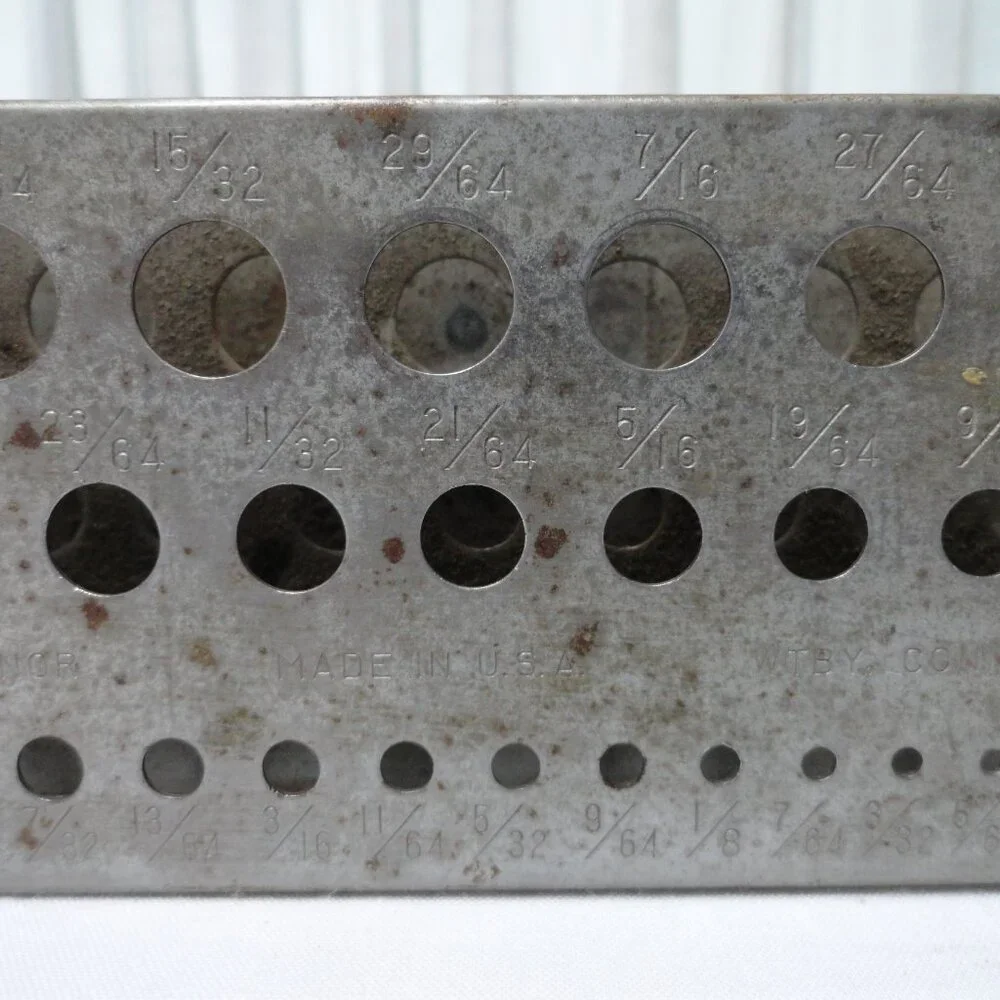 Vintage, RADNOR, Drill Bit Index, Holder, Metal, Made in USA, 1/16 - 1/2